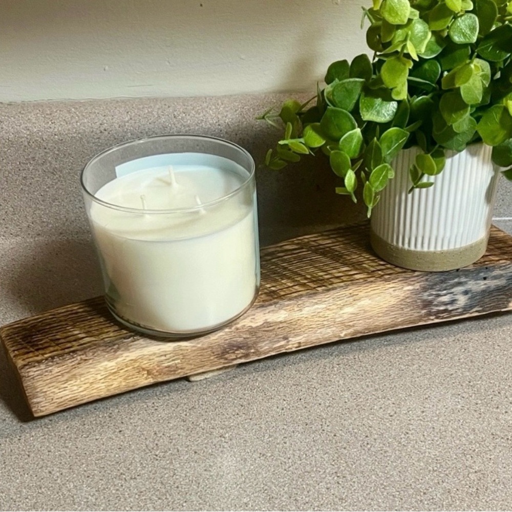 Rustic Wooden Tray Live Edge Handmade Server Trivet Table Riser Plant Stand - Picture 9 of 9